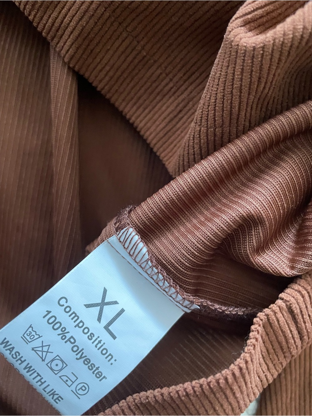 Corduroy Button-Front Jacket - Brown XL - Picture 7 of 7
